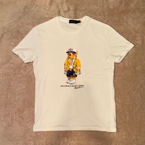 White polo t shirt/Graphic tee/Champion T shirt